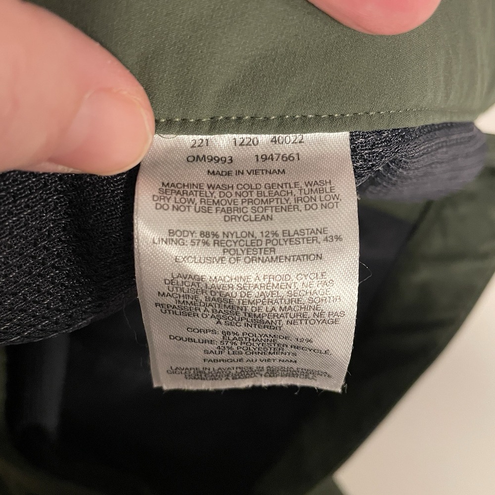 Mountain Hardwear Pants Men's 36/34 Green Belted Hiking Zip Pockets Nylon - Picture 10 of 10